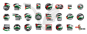 Palestine flag, - vector clip art