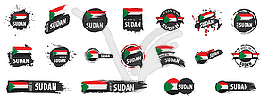 Sudan flag, - vector image