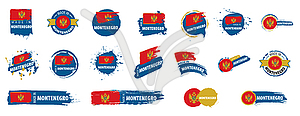 Montenegro flag, - vector clip art