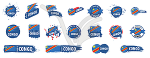 Democratic Republic of Congo flag, - vector image