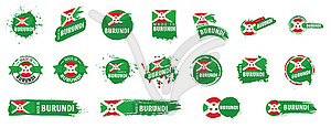 Burundi flag, - stock vector clipart