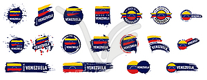 Set of flags of Venezuela - vector image