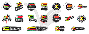 Set of flags of Zimbabwe - royalty-free vector image