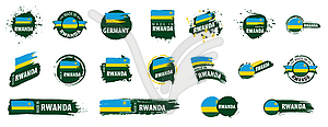 Set of flags of Rwanda - vector clipart