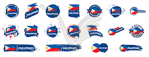 Set of flags of Philippines - vector image