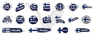 Set of flags of Finland - stock vector clipart