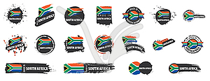 Set of flags of south africa - vector image