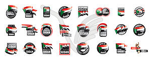 Sudan flag, - vector clipart