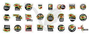 Zimbabwe flag, - vector clipart