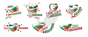 National flag of Bulgaria and inscription I love - vector clipart