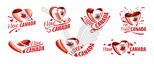 National flag of Canada in shape of heart and - royalty-free vector image