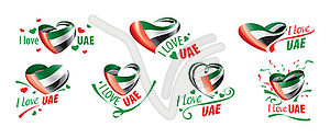 National flag of United Arab Emirates in shape of - vector clip art