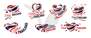 National flag of Thailand in shape of heart and - color vector clipart