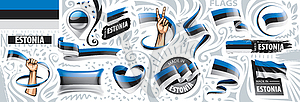 Set of national flag of Estonia in various - vector EPS clipart