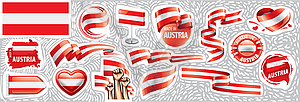 Set of national flag of Austria in various - royalty-free vector image