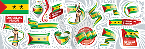 Set of national flag of Sao Tome and Principe - vector clipart
