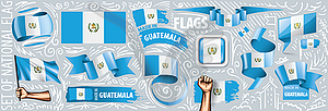 Set of national flag of Guatemala in various - vector clip art