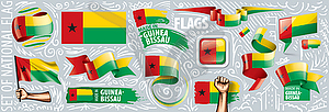 Set of national flag of Guinea Bissau in various - vector clipart