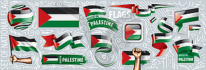 Set of national flag of Palestine in various - vector EPS clipart