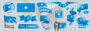 Set of national flag of Somalia in various - vector clipart / vector image