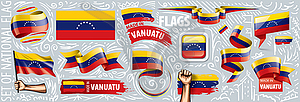 Set of national flag of Venezuela in various - vector clip art