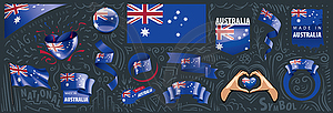 Set of national flag of Australia in various - vector clipart