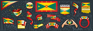 Set of national flag of Grenada in various - vector EPS clipart