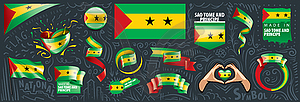 Set of national flag of Sao Tome and Principe - vector image