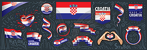 Set of national flag of Croatia in various - royalty-free vector image