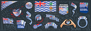 Set of national flag of British Indian Ocean - vector clipart