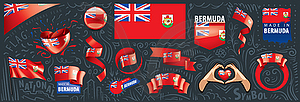 Set of national flag of Bermuda in various - vector clipart