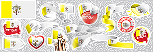 Set of Vatican in various creative designs - vector image
