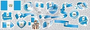 Set of national flag of Guatemala in various - vector clipart