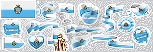 Set of national flag of San Marino in various - vector clipart