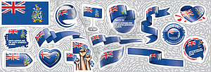 Set of national flag of South Georgia and South - vector clipart