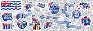 Set of national flag of British Indian Ocean - vector image