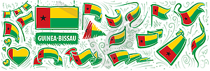 Set of national flag of Guinea Bissau in various - vector EPS clipart