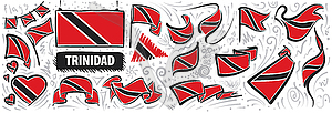 Set of national flag of Trinidad and Tobago - vector clipart