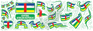 Set of national flag of Central African Republic - vector clipart