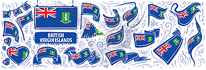 Set of national flag of British Virgin Islands - royalty-free vector image