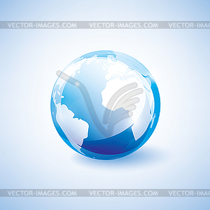Blue earth icon - vector image