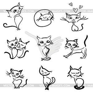 Cats icons collection - vector clip art