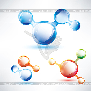 Форма абстрактный молекула, установите глянцевые иконки - графика в векторном формате