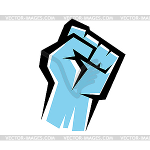 Кулак стилизованный значок, концепция революция - клипарт