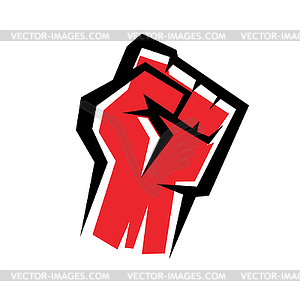 Fist stylized icon, revolution concept - vector clip art