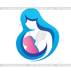 Mother and baby icon - vector image