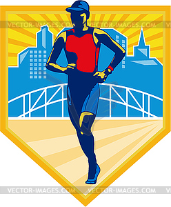 Triathlete Marathon Runner Retro - vector clipart