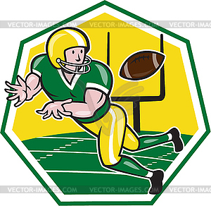 American Football Wide Receiver Catching Ball - vector image