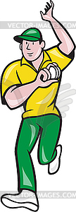 Cricket Fast Bowler Bowling Ball Front - vector clip art