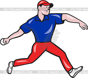 Cricket Bowler Bowling Ball Side - vector clip art